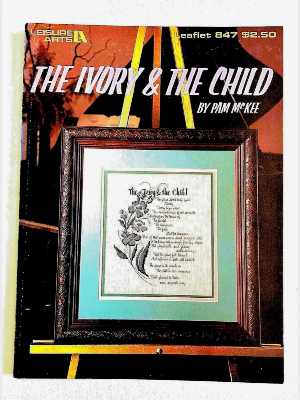 Vintage Leisure Arts Cross Stitch Pattern The Ivory & The Child Leaflet 847 1989